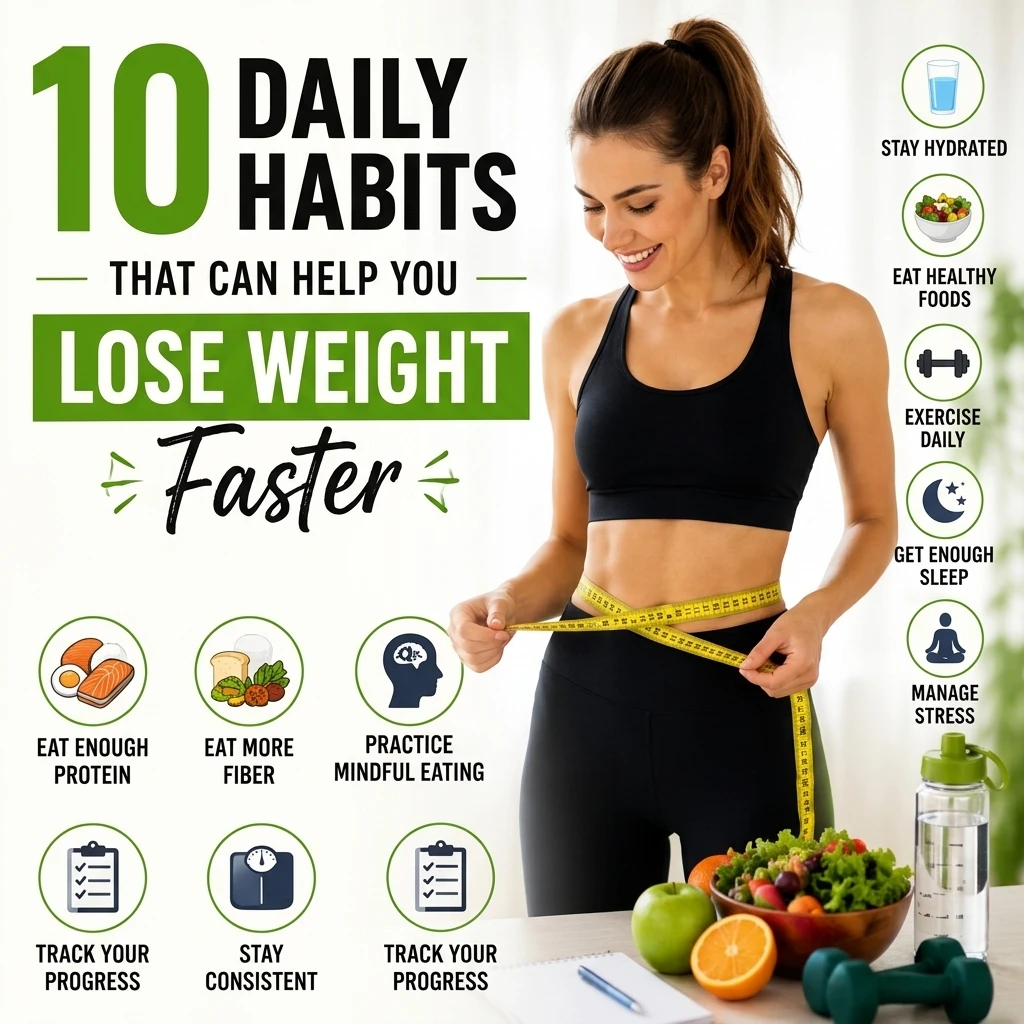 10 Daily Habits to Lose Weight Faster Infographic