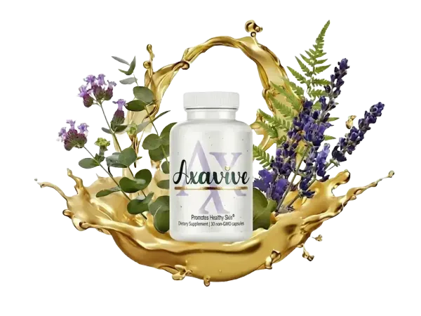 Axavive supplement bottle - Anti-aging skin supplement with 6 rare botanicals using Axon Renewal Technology — Astragaloside IV, Pine Bark Extract, Panax Ginseng, Centella Asiatica, Bacopa Monnieri, Cistanche Deserticola.