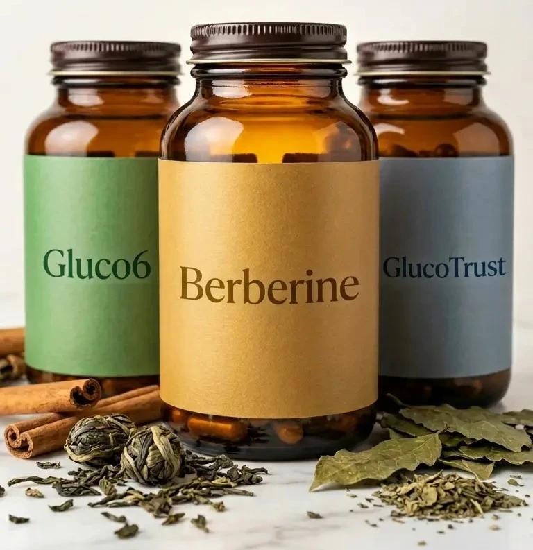 Gluco6 vs Berberine vs GlucoTrust — three blood sugar supplements compared